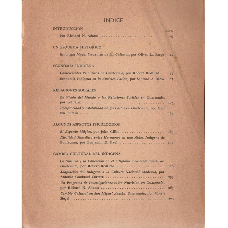 Cultura Indigena Guatemala -ensayos- 1959