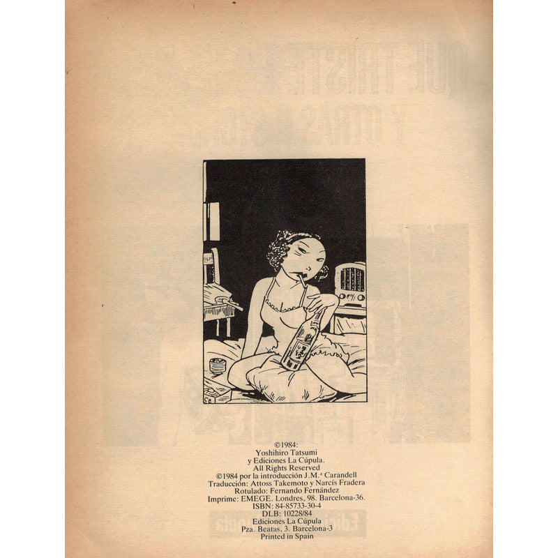 Que Triste Es La Vida... Yoshihiro Tatsumi La Cupula 1984 1a