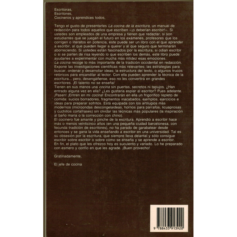 Cocina De La Escritura. Daniel Cassany, España 1999