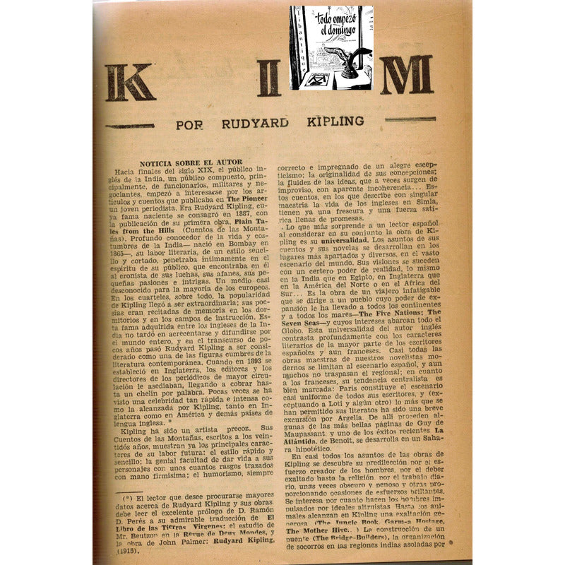 Revista Excelsior: Tschuppik, Lawrence, Kipling, Zweig. 1936