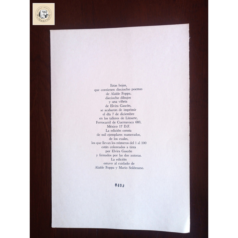 Elogio De Mi Cuerpo. Alaide Foppa, Elvira Gascon (autografo)