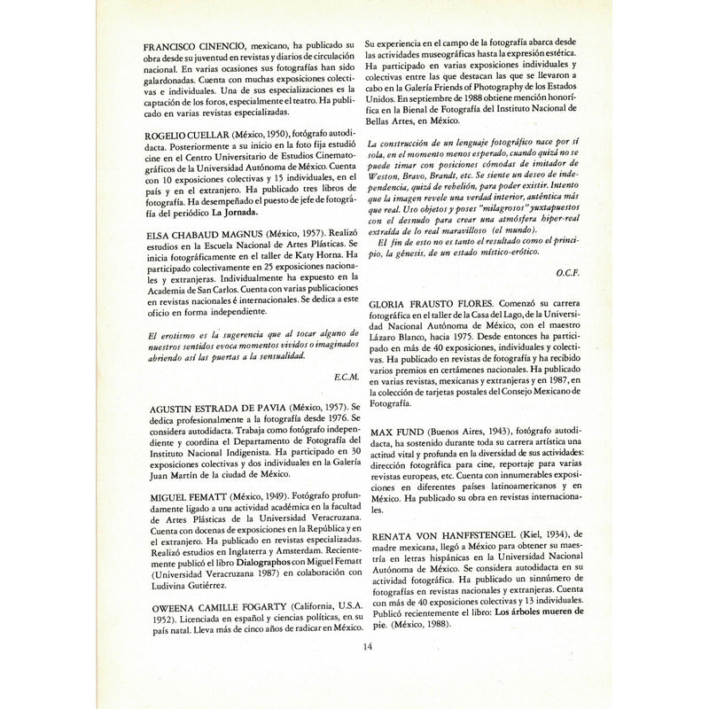 Luz Sobre Eros. Georgina Arechiga [selec.], Mexico 1988