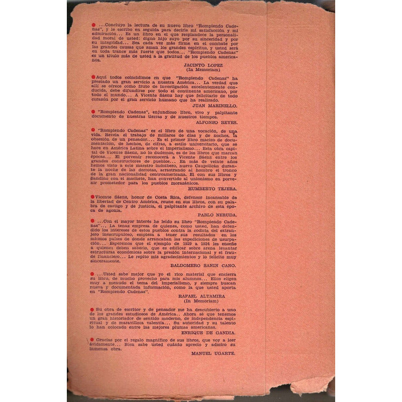 Rompiendo Cadenas. Vicente Saenz, Imperialismo Centroamerica