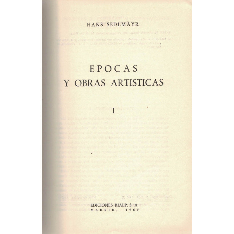 Epocas_y Obras Artisticas [2vol] Hans Sedlmayr_rialp_ed_1963