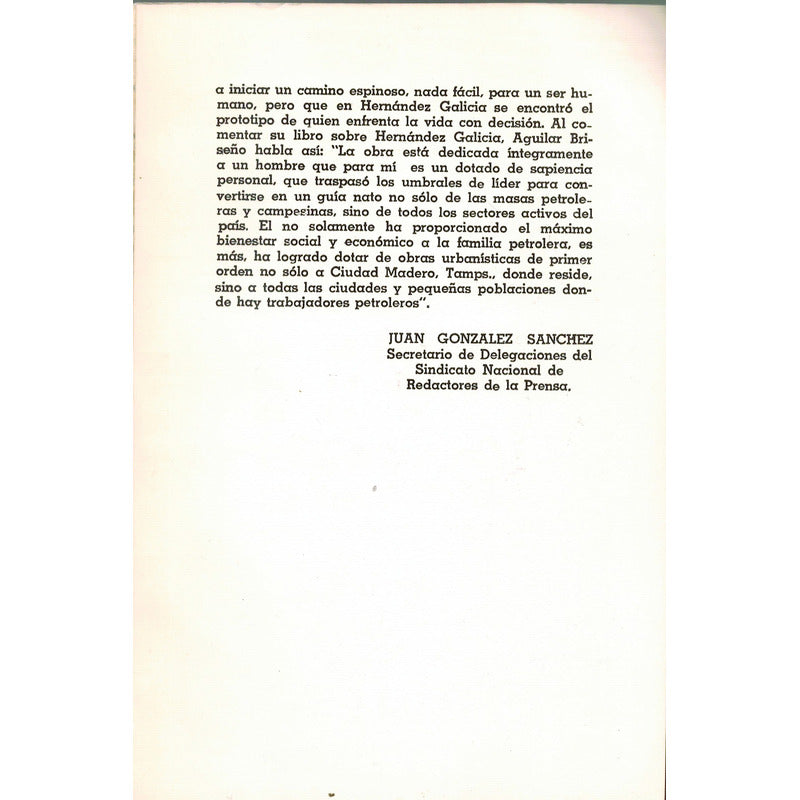La Lucha De Un Lider Hernandez Galicia. Aguilar Briseño 1983