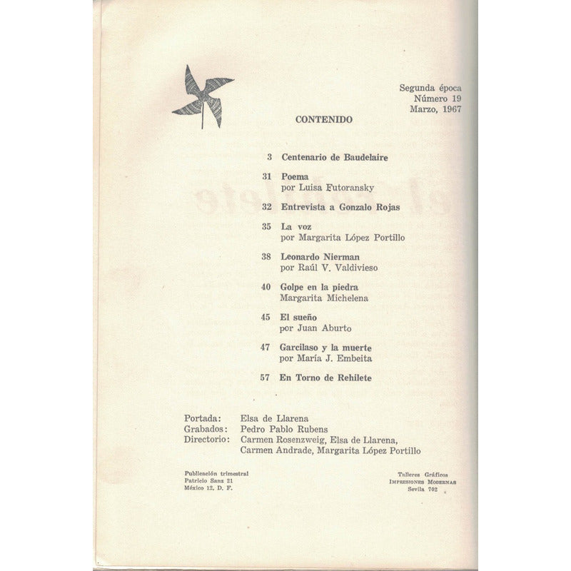 El Rehilete. Carmen Rosenzweig, #19, 1967, -feminismo-