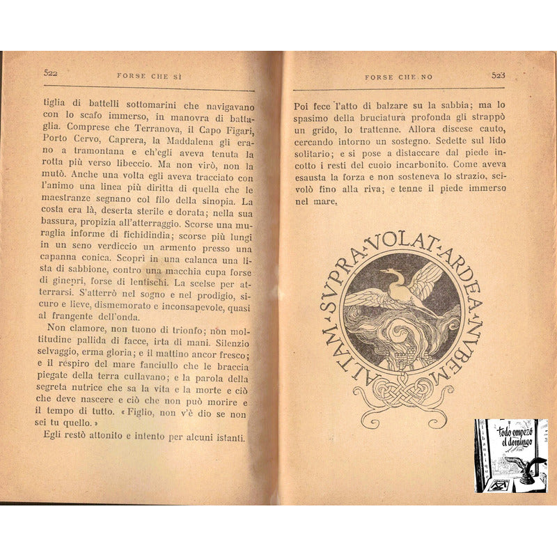 Forse Che Si Forse Che No D´ Annunzio Milano1910 Art Nouveau