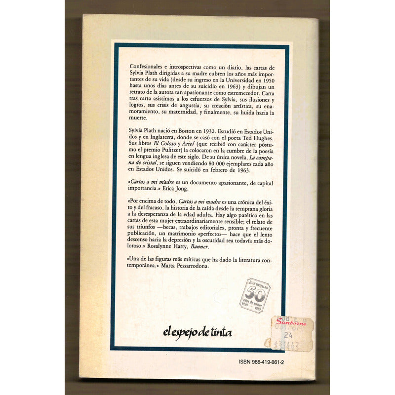 Cartas A Mi Madre. Sylvia Plath, Mexico 1989