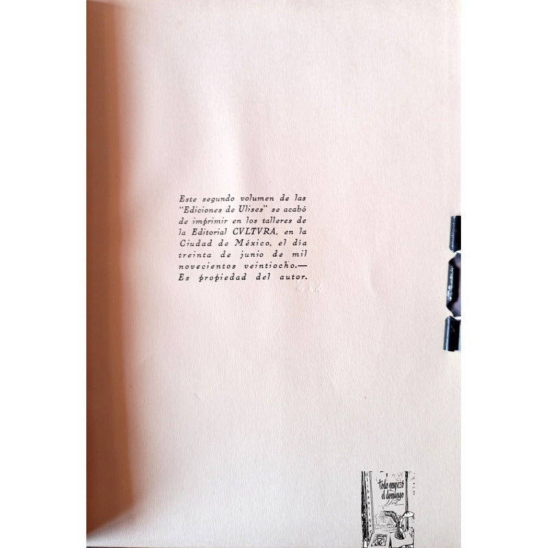 Novela Como Nube. Gilberto Owen, Mexico 1928 (1a)