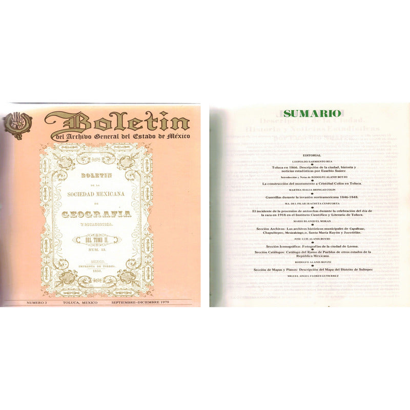 Boletin D Archivo General Del Estado De Mexico # 1 - 9. 1981