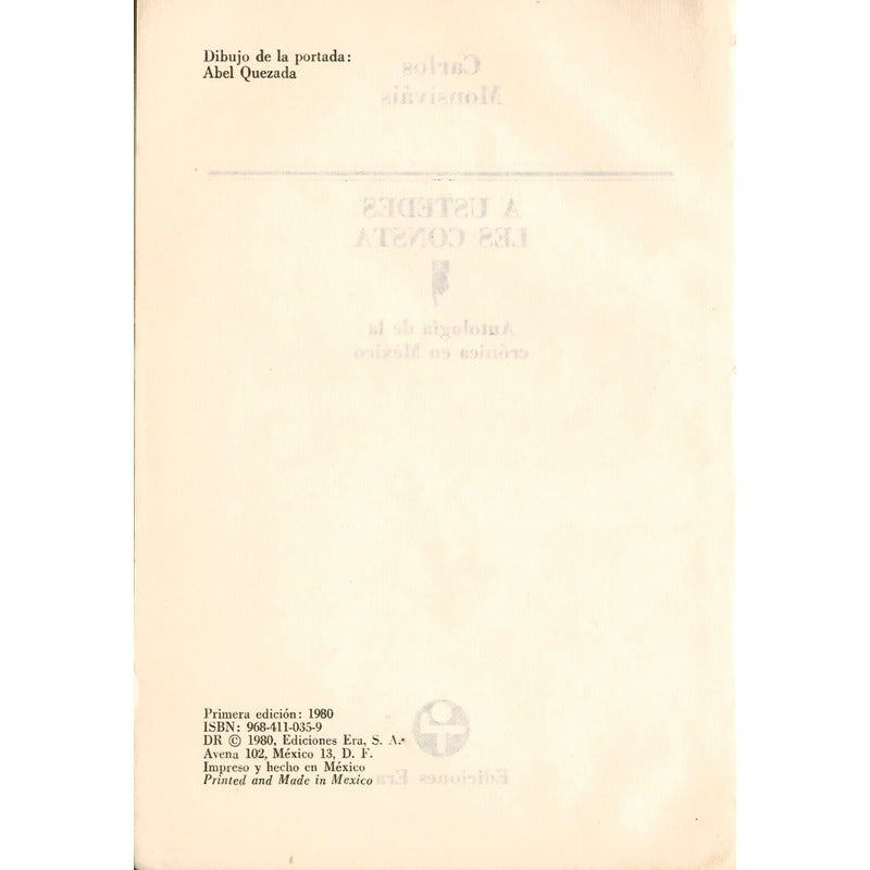 A Ustedes Les Consta. Carlos Monsivais, Mexico 1980 (1a)