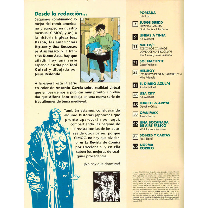 Cimoc, Revista De Comics # 171. Norma Editorial 1995